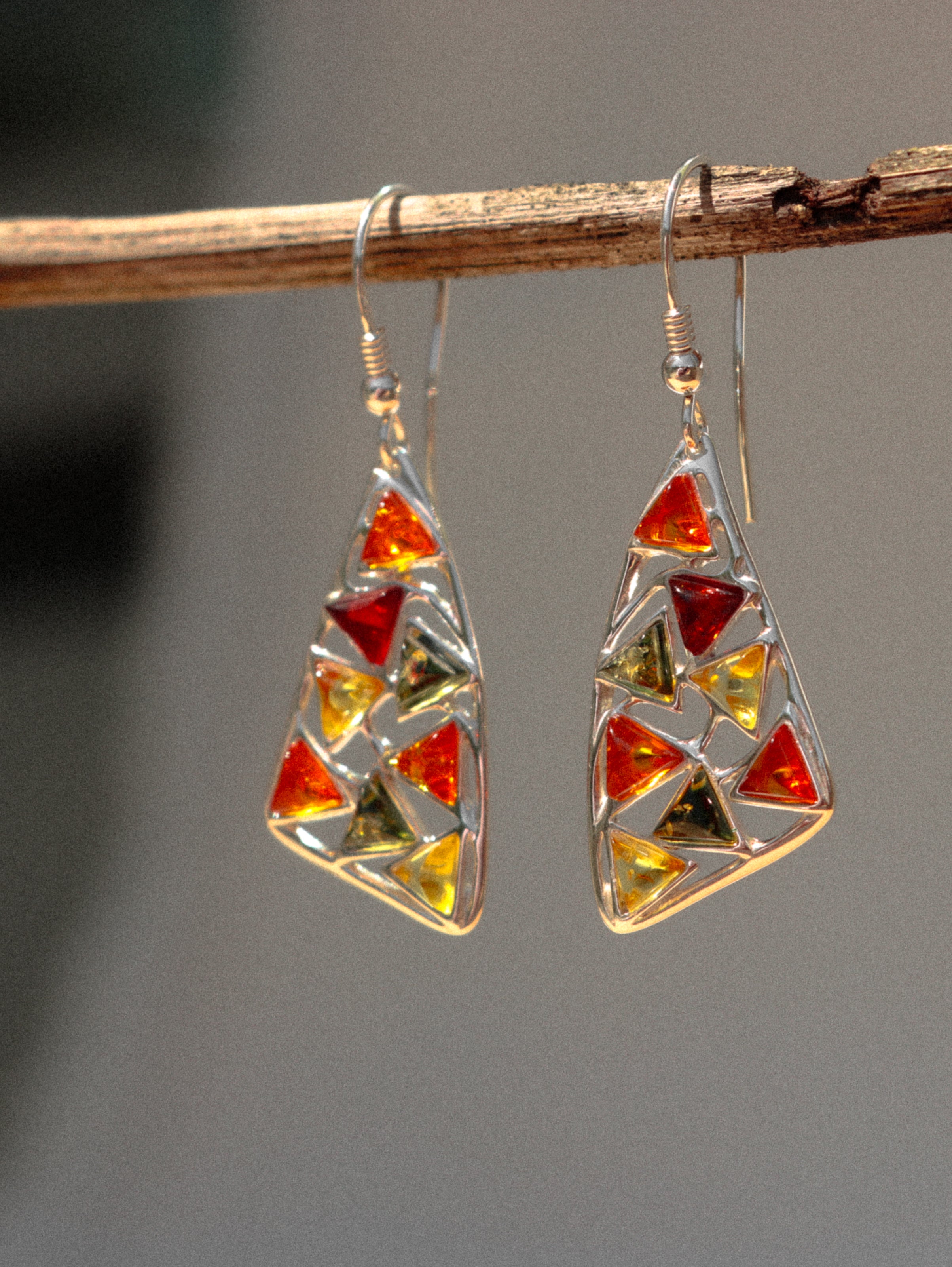 Baltic Silver Amber Earring